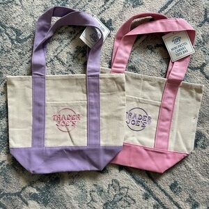 Trader Joe’s Pink and Purple mini Tote Bags